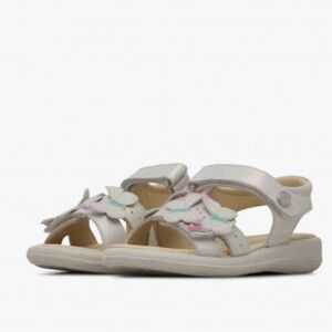 NWT NATURINO MIUSA Leather Butterfly Sandals in White-Pink